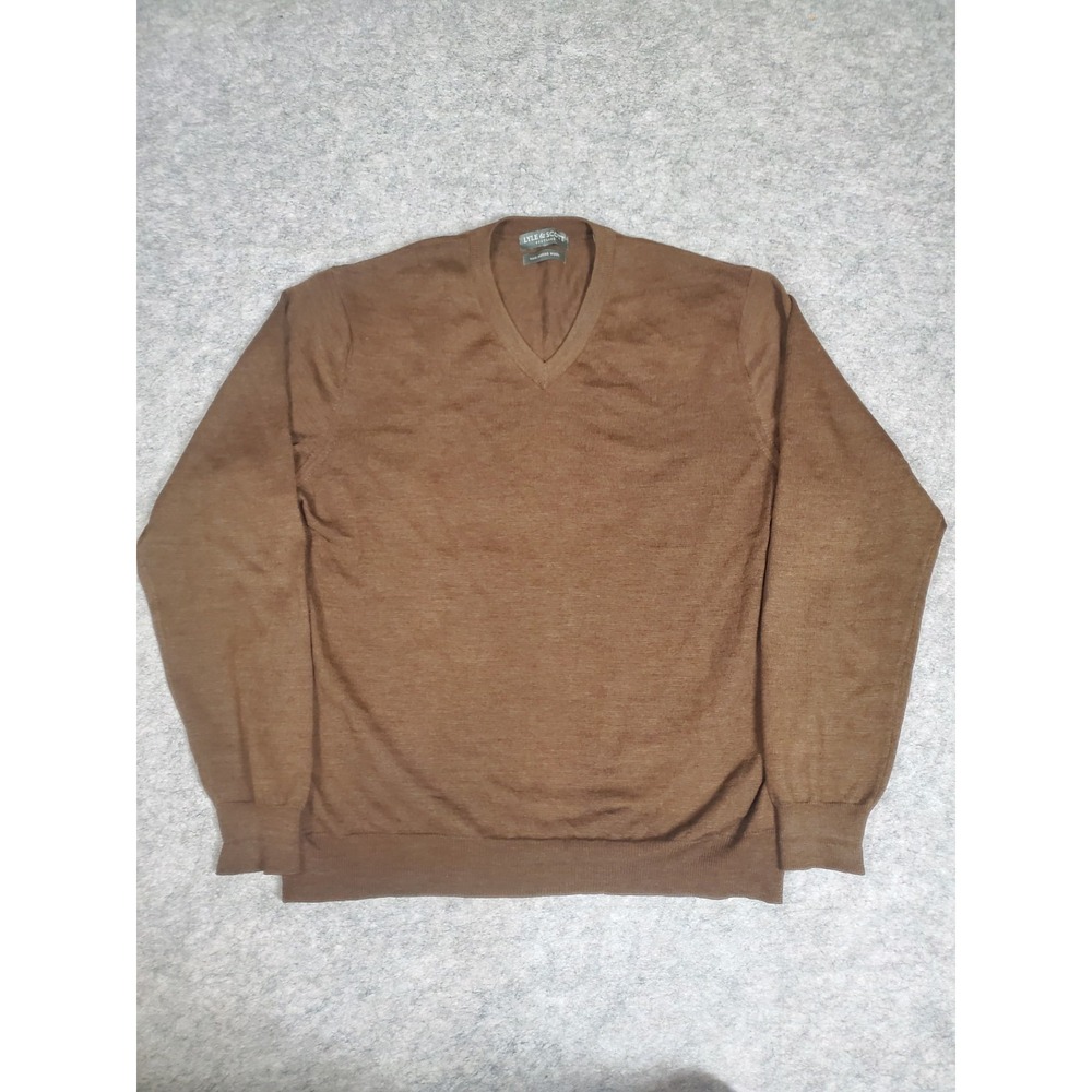 Lyle & Scott Men's Brown Merino Wool Crew Neck Pullover Medium Jumper Preppy
